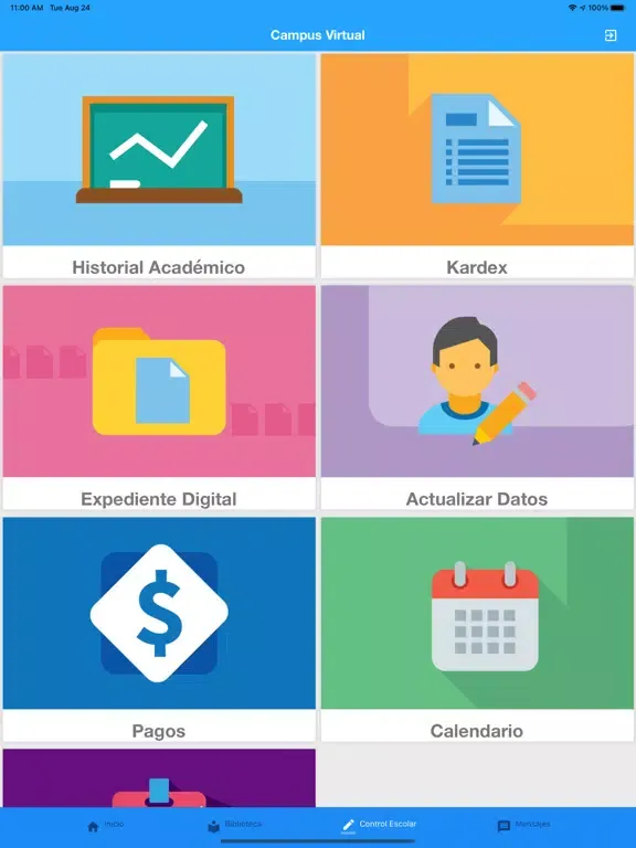 Ảnh chụp màn hình của Campus Virtual Móvil Uveg iPad 
