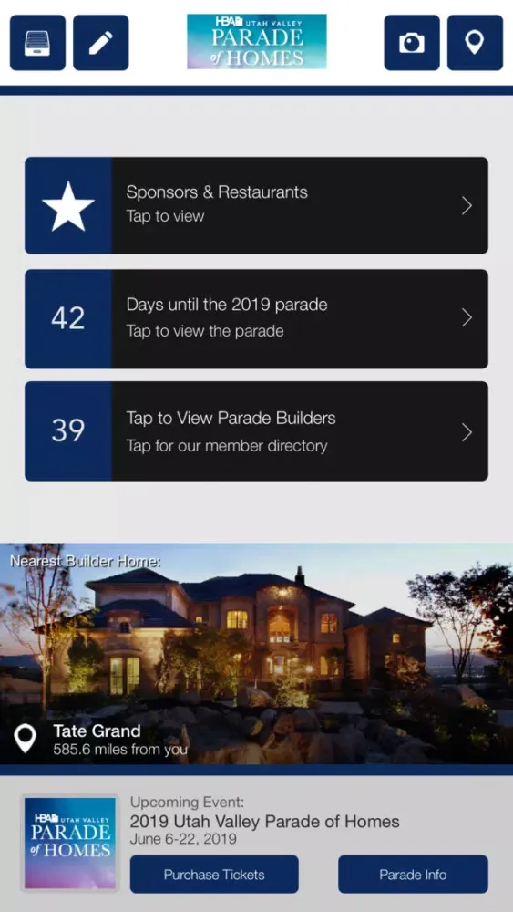 Zrzuty ekranu UVHBA Utah Valley Parade App