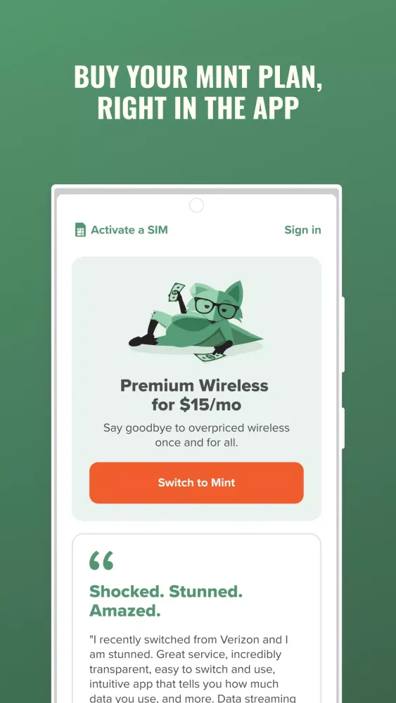 ภาพหน้าจอของ Mint Mobile
