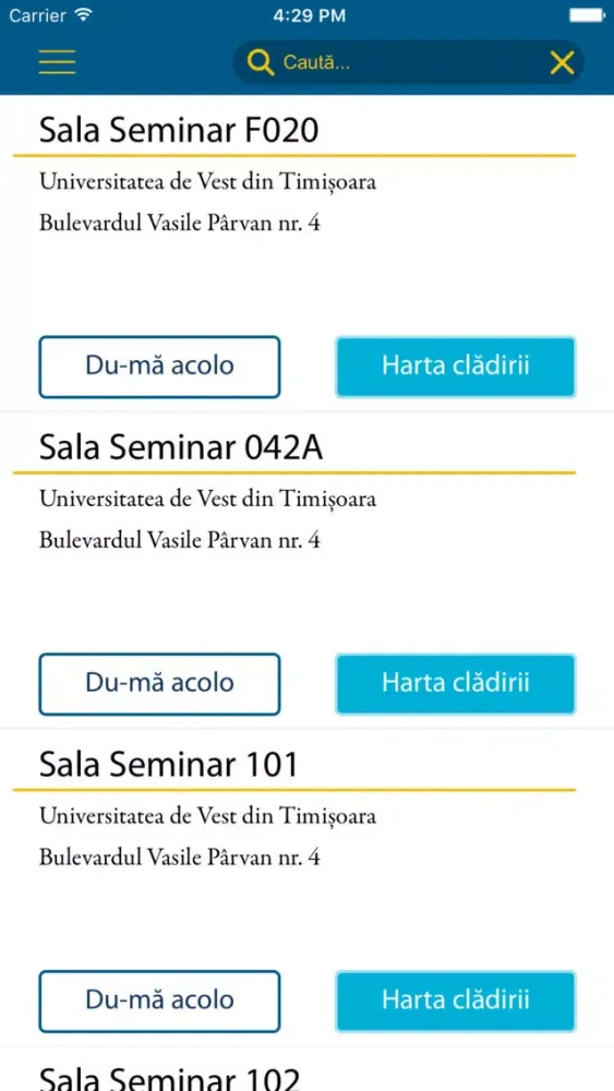 Capturas de tela do Universitatea de Vest Timisoara