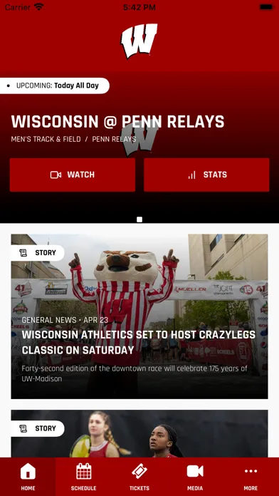Capturas de tela do Wisconsin Badgers