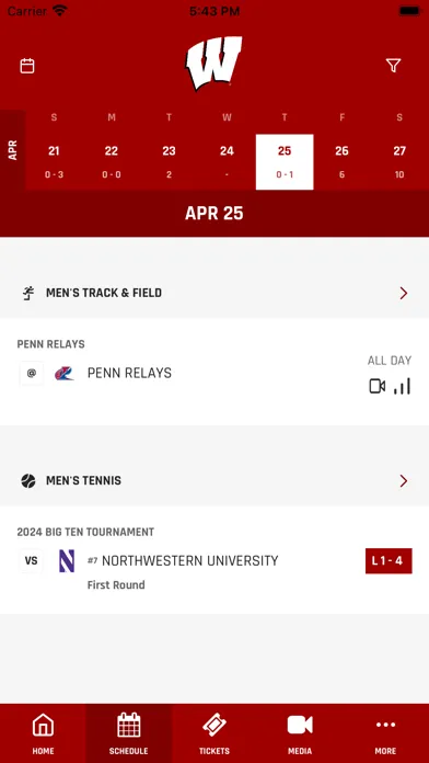 Capturas de tela do Wisconsin Badgers