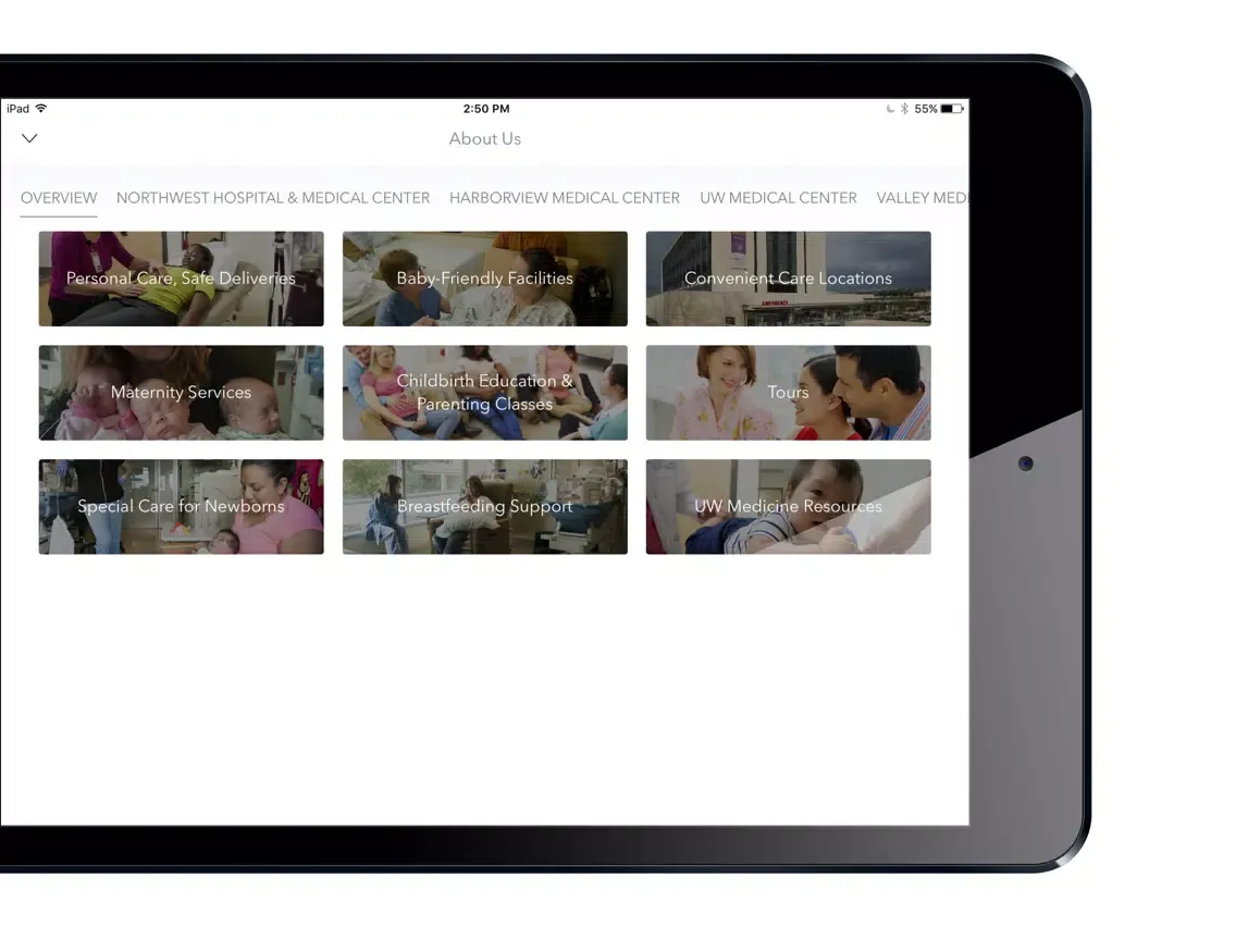 Tangkapan layar UW Baby iPad 