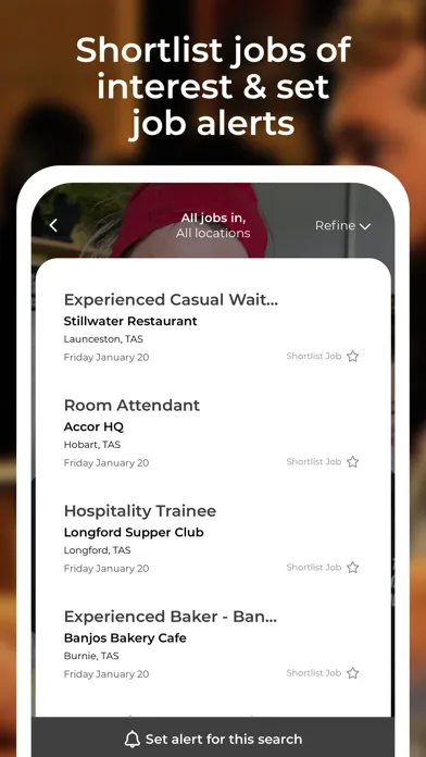 Zrzuty ekranu Tas Tourism & Hospitality Jobs