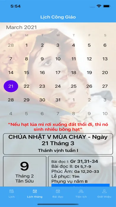 Zrzuty ekranu Lịch Công Giáo UVC