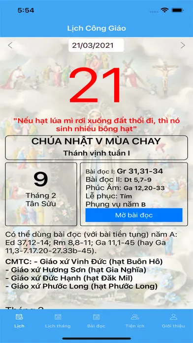 Zrzuty ekranu Lịch Công Giáo UVC
