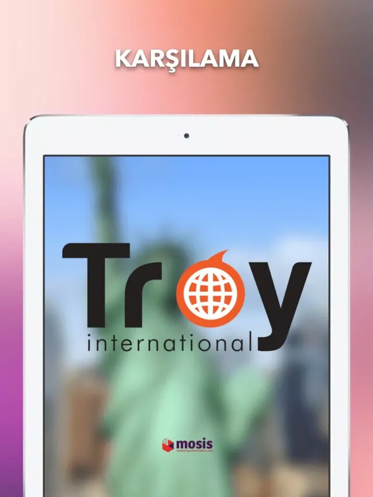 Tangkapan layar Troy International iPad 