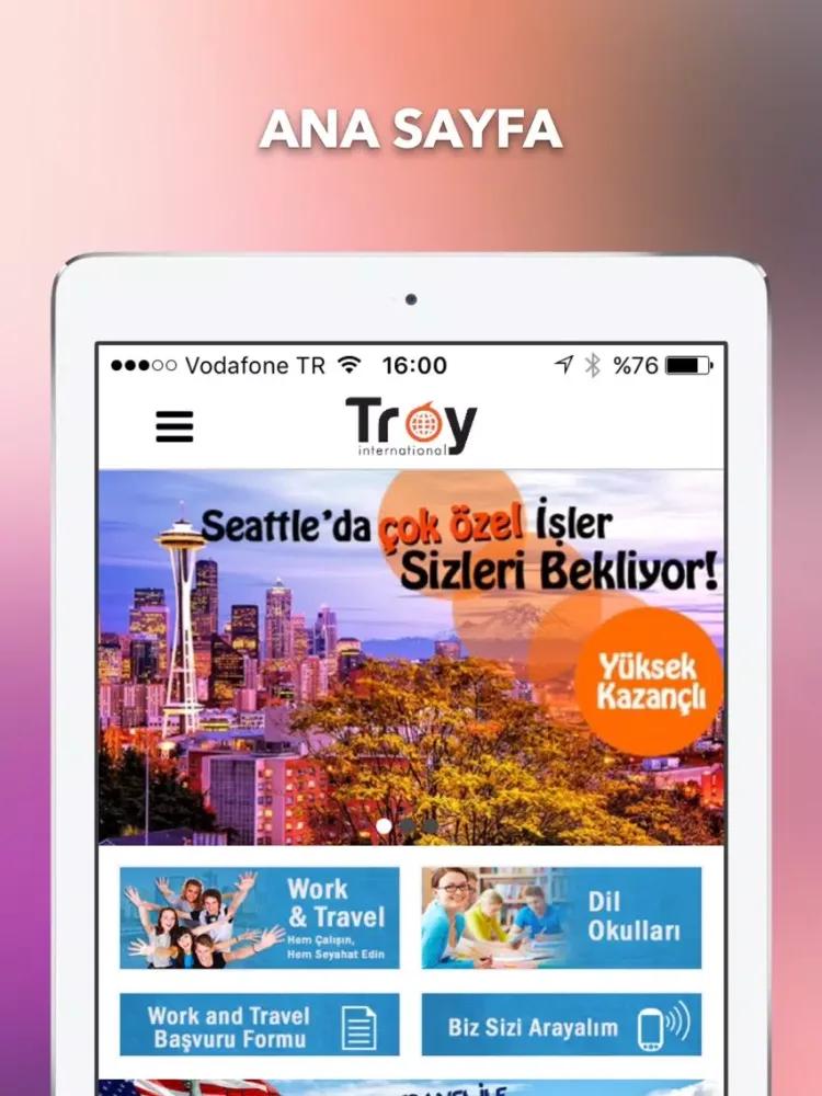 Tangkapan layar Troy International iPad 