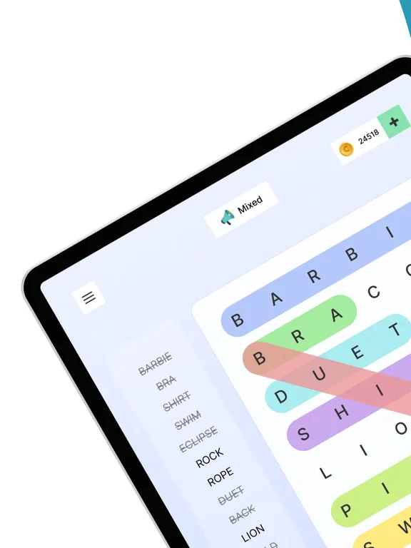 Capturas de pantalla de Word Search Colorful iPad 