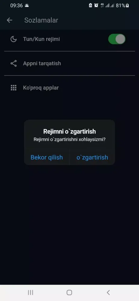 Ảnh chụp màn hình của Ispancha-O'zbekcha tarjimon