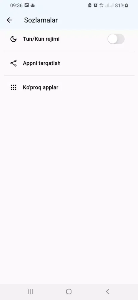 Ảnh chụp màn hình của Ispancha-O'zbekcha tarjimon
