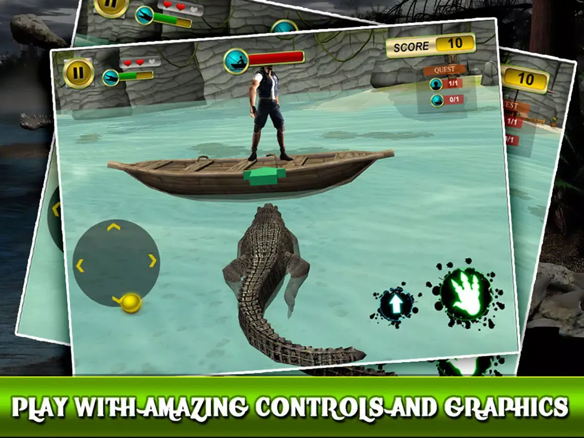 Crocodile Attack - Simulator 3D iPad  스크린샷