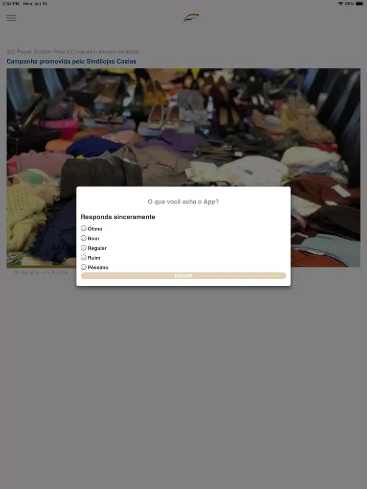 Ảnh chụp màn hình của Sindilojas Caxias do Sul iPad 