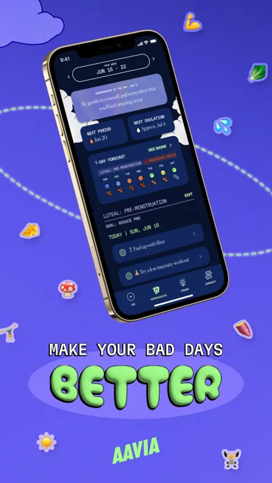 Capturas de tela do Aavia: Cycle Tracker & Planner