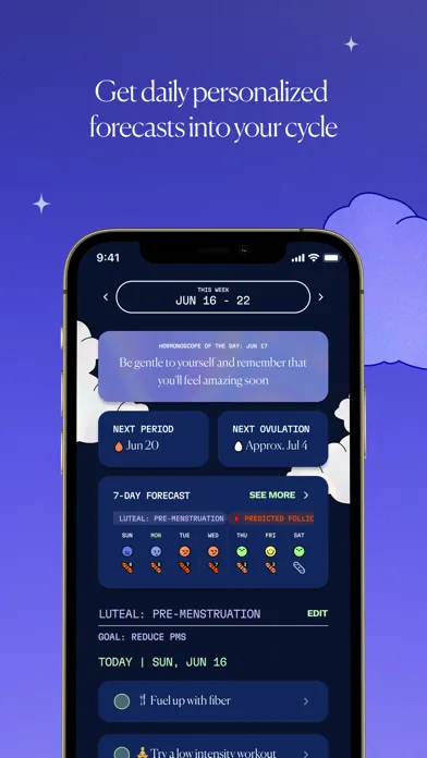 Capturas de tela do Aavia: Cycle Tracker & Planner