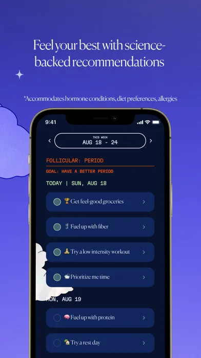 Capturas de tela do Aavia: Cycle Tracker & Planner