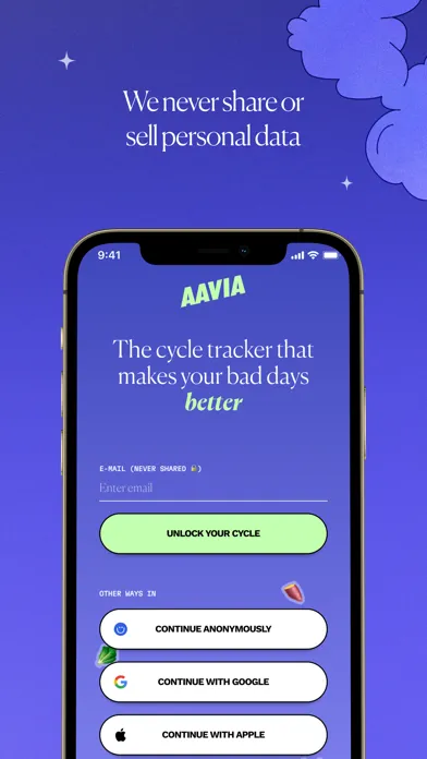 Capturas de tela do Aavia: Cycle Tracker & Planner