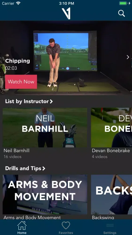 V1 TV: Golf Instruction Videos স্ক্রিনশট