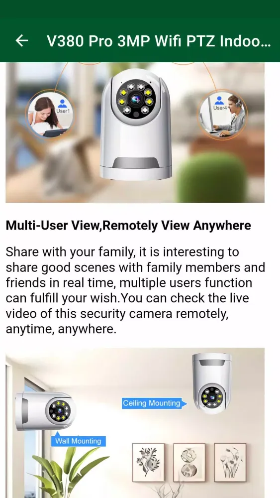 V380 Pro Smart Camera Guide Screenshots