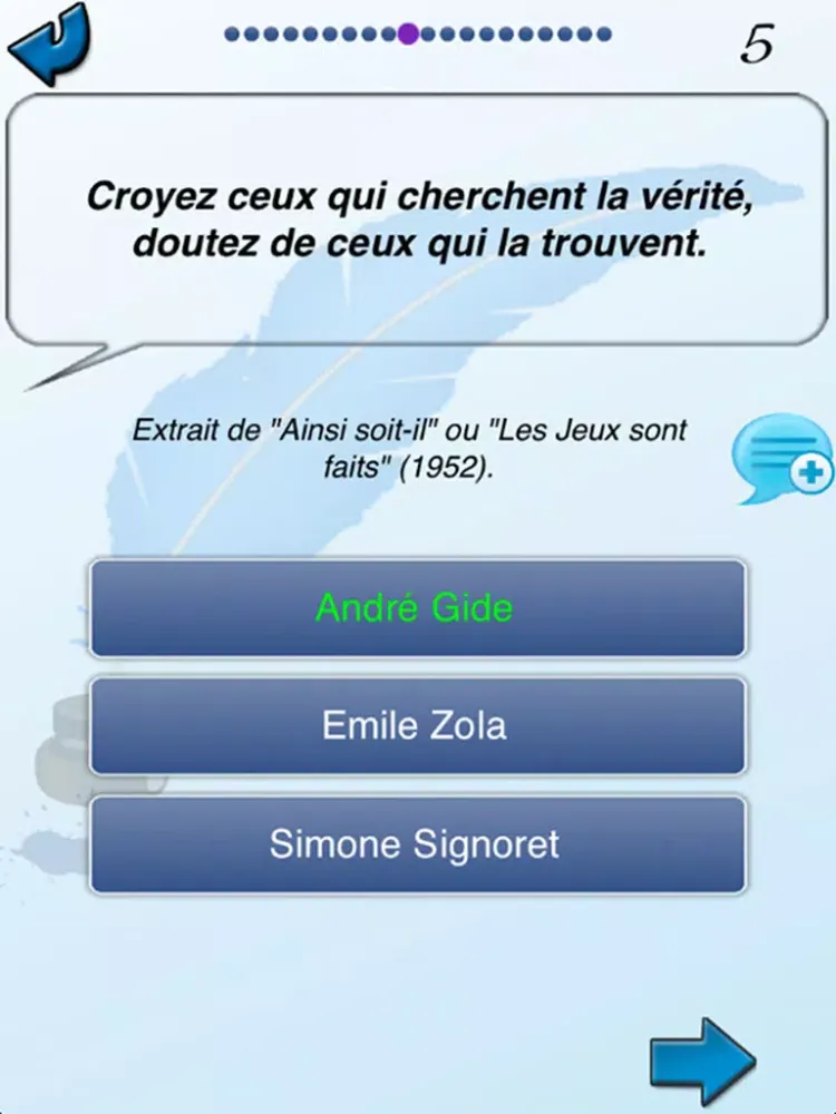 ภาพหน้าจอของ Citaquiz - Le jeu des citations iPad 