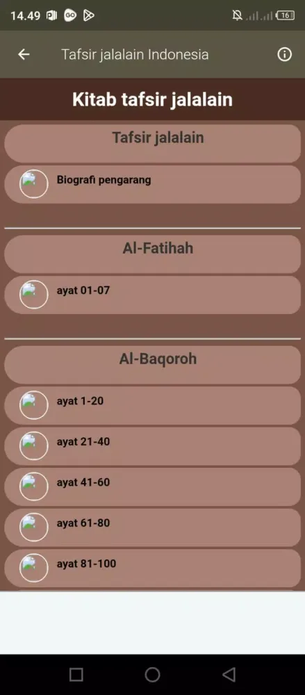 Screenshot di Tafsir jalalain & Terjemah