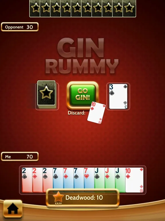 Gin Rummy Classic card offline iPad 应用截图