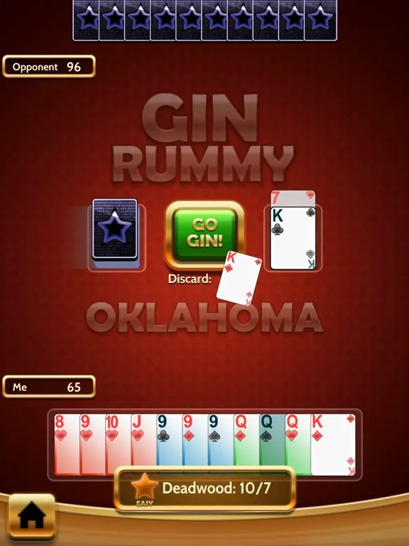 Gin Rummy Classic card offline iPad 应用截图