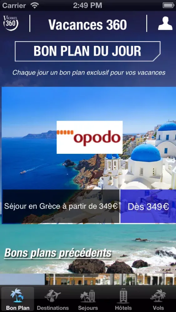 Скриншоты Vacances 360 - Bons plans voyages, séjours, hôtels et vols (promos, ventes flash, dernières minutes,...)