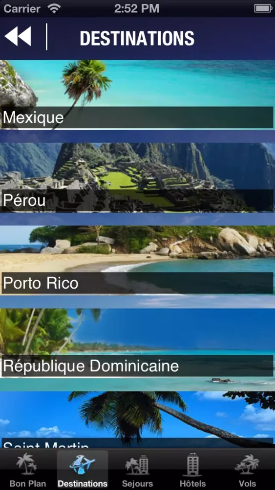Скриншоты Vacances 360 - Bons plans voyages, séjours, hôtels et vols (promos, ventes flash, dernières minutes,...)