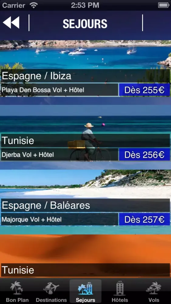 Скриншоты Vacances 360 - Bons plans voyages, séjours, hôtels et vols (promos, ventes flash, dernières minutes,...)