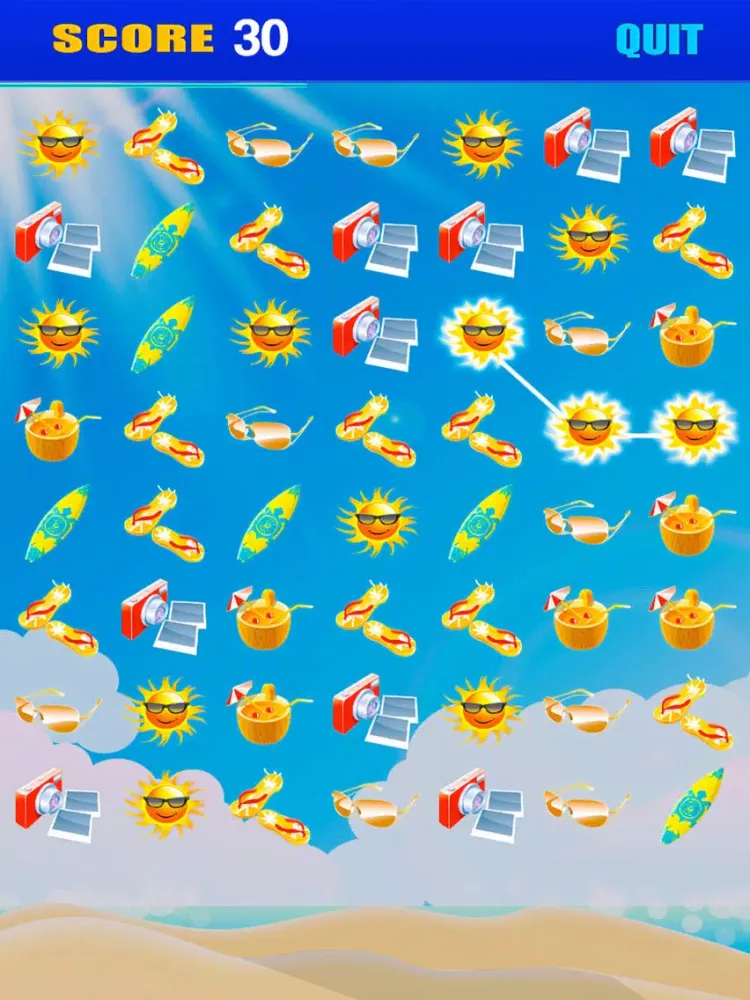 Beach Vacation Tropical Food Blitz Connect Dots Free - Volley Fashion Matching Games Boss Edition iPad  Screenshots
