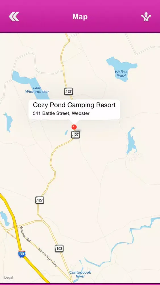 Zrzuty ekranu New Hampshire Campgrounds and RV Parks