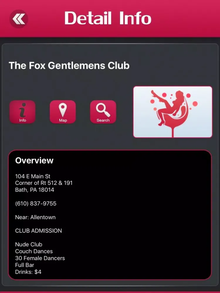 Скриншоты Pennsylvania Strip Clubs & Night Clubs iPad 