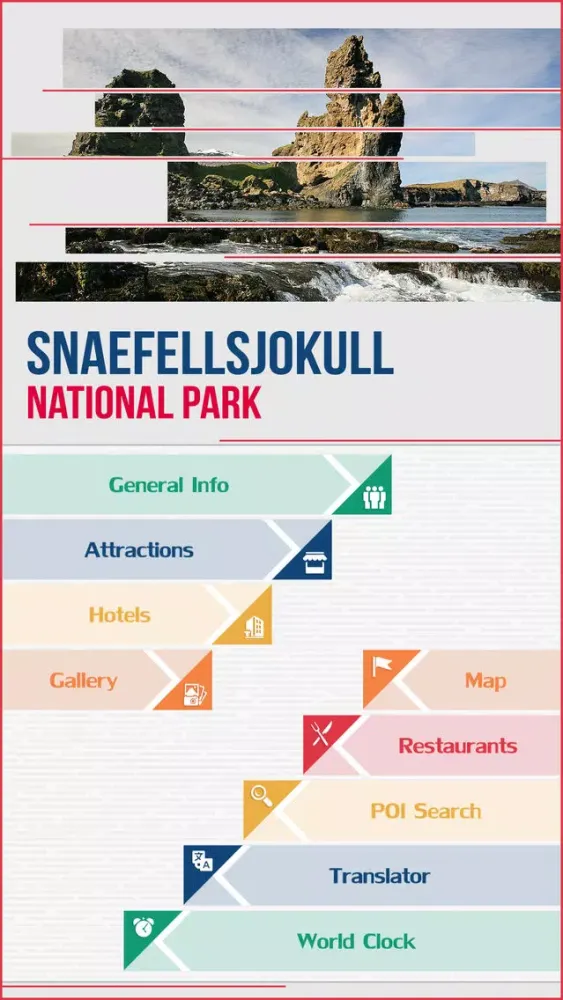 Capturas de tela do Snaefellsjokull National Park Travel Guide