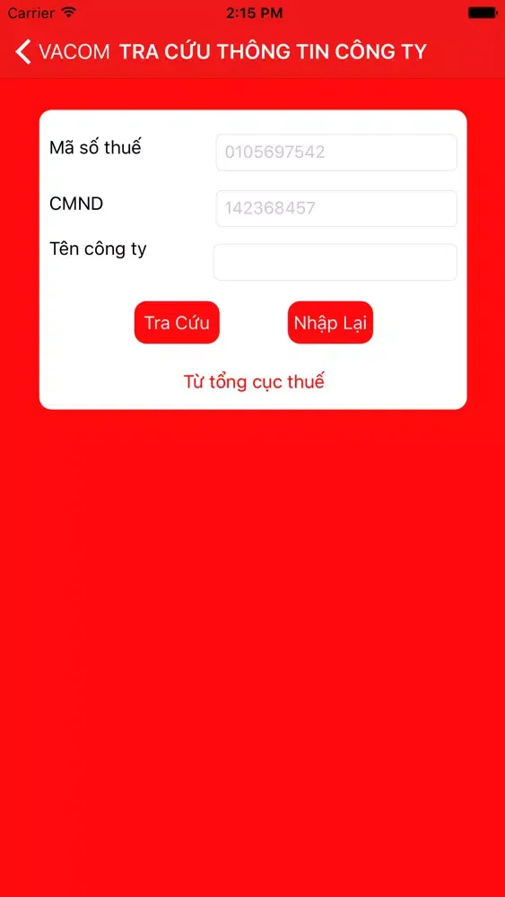Tra Cứu Mã Số Thuế سکرین شاٹس