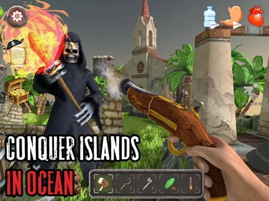 Tangkapan skrin Shark Land: Desert Island iPad 