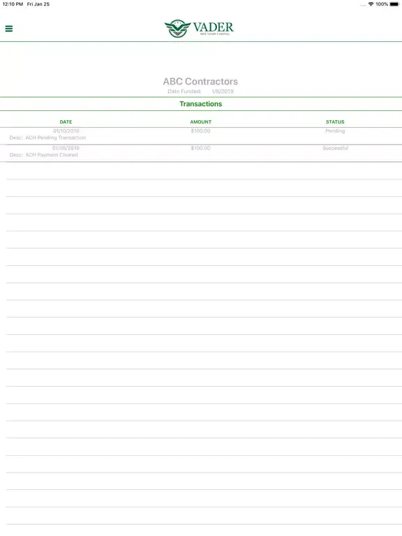 Ảnh chụp màn hình của Vader MCA iPad 