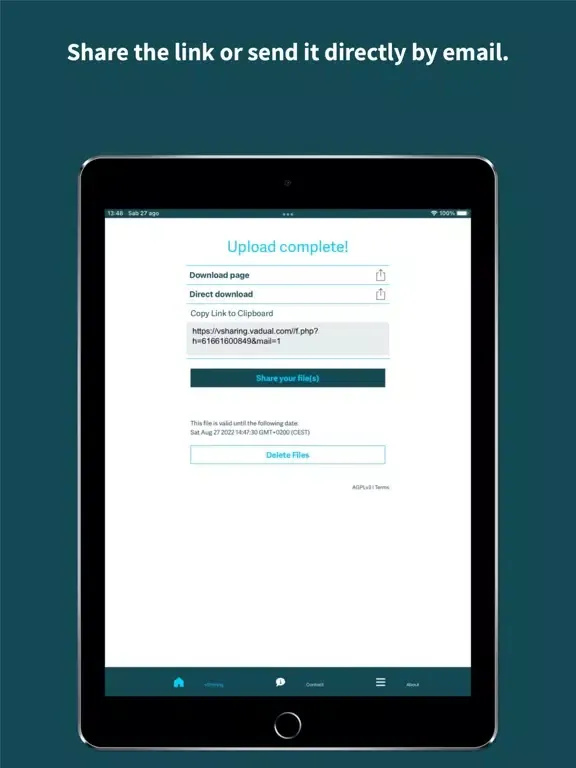 Tangkapan layar vSharing Files Sharing iPad 