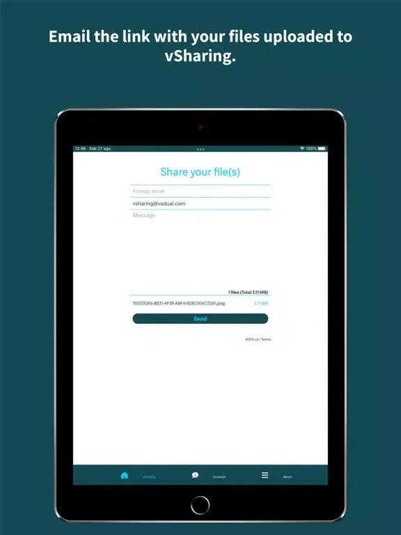 Tangkapan layar vSharing Files Sharing iPad 