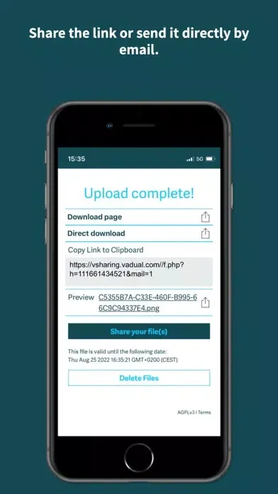 Tangkapan layar vSharing Files Sharing