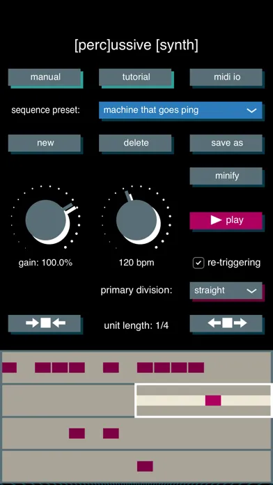 Tangkapan layar Percussive Synth