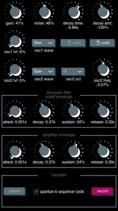 Tangkapan layar Percussive Synth