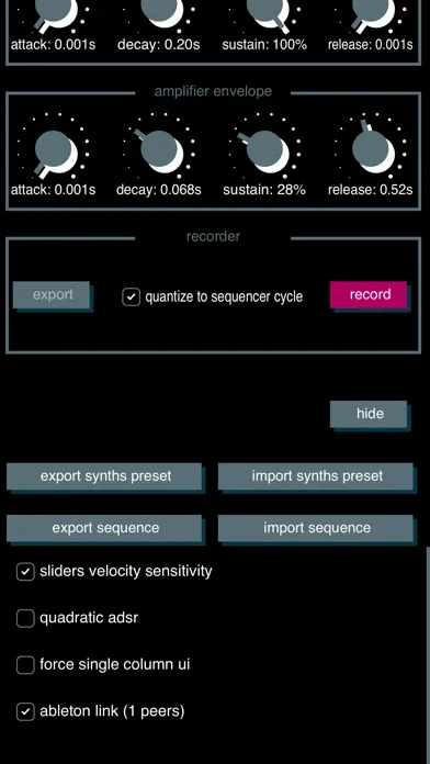 Tangkapan layar Percussive Synth