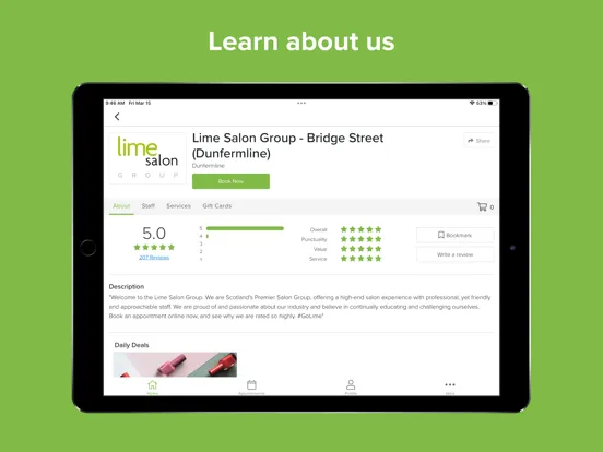Screenshot di Lime Salon Group iPad 