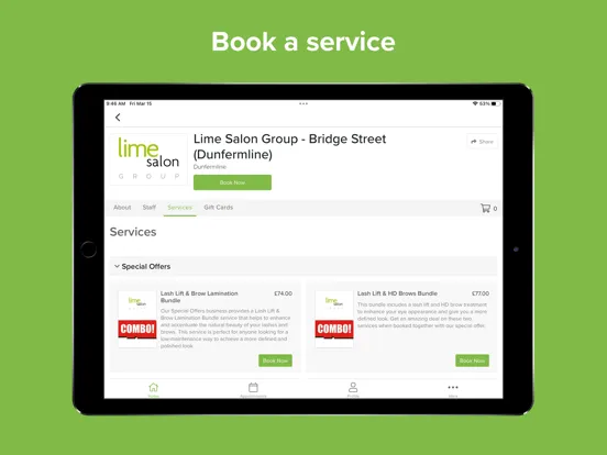 Screenshot di Lime Salon Group iPad 