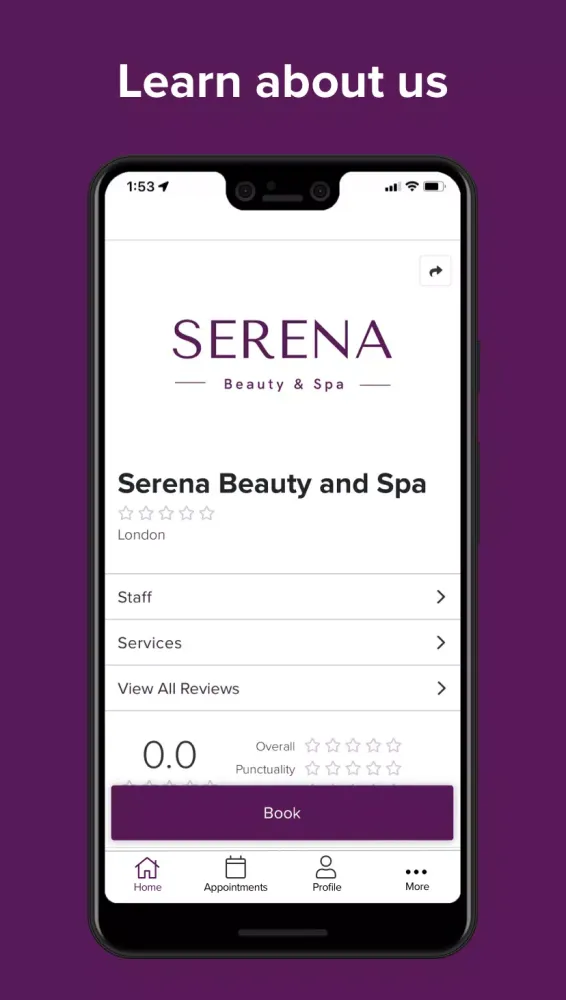 Ảnh chụp màn hình của Serena Beauty & Spa