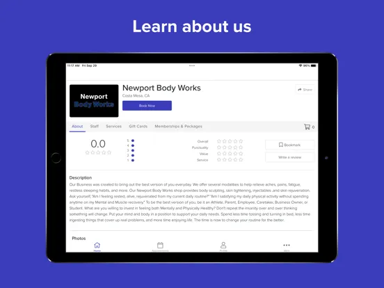 Newport Body Works iPad  স্ক্রিনশট
