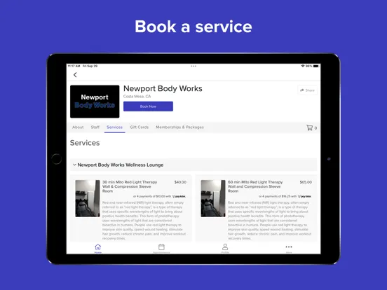 Newport Body Works iPad  স্ক্রিনশট