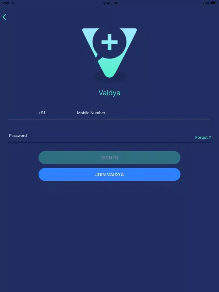 Screenshot di Vaidya iPad 