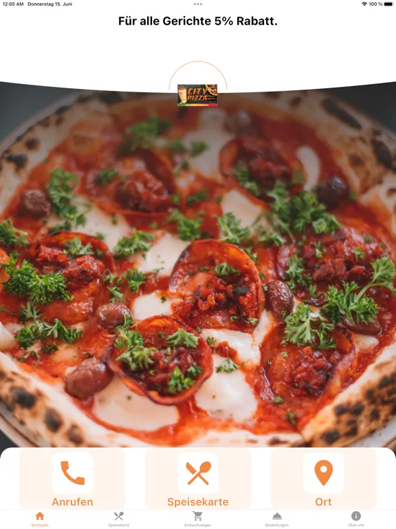 Tangkapan layar Müritz Pizza Rechlin iPad 